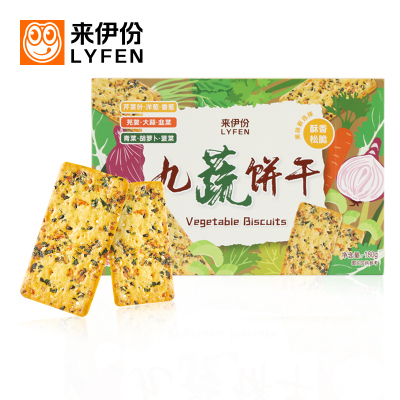 [满300减210]来伊份九蔬饼干180g