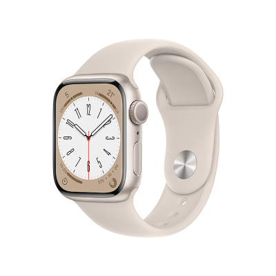 苹果(Apple)手表 iWatch s8 智能运动手表 男女通用款 铝金属 GPS版 41mm 星光色