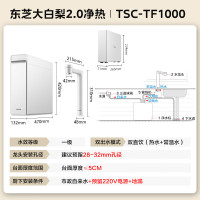 东芝(TOSHIBA)大白梨2.0净热一体 国家补贴 厚膜速热0阻垢剂 6年RO反渗透 家用厨下式1000G直饮净水器T