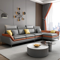 意式极简拼色布艺直排沙发客厅现代简约三防纳米免洗科技布网红家具可移动贵妃踏