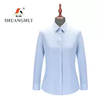 双惠女款长袖衬衫上衣SH8802-VC,面料100%棉,成衣免烫155-175