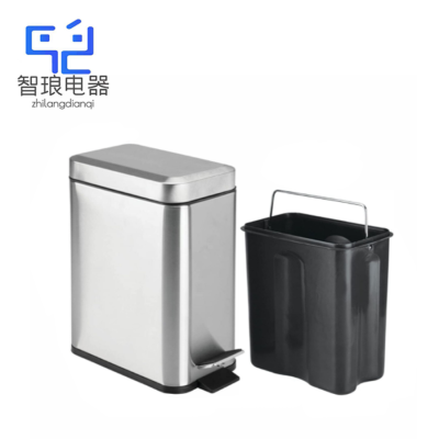 万允 不锈钢脚踏垃圾桶 5L/个(5L)