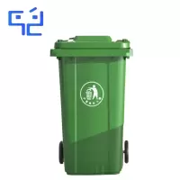 户外大垃圾桶挂车带轮带盖 绿色240L/个