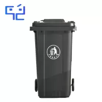 户外大垃圾桶挂车带轮带盖 灰色240L/个