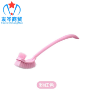 友岑加厚塑料长柄双面去软毛清洁马桶刷/个(糖果粉)