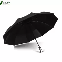 10骨自动带黑胶防晒雨伞 黑色/把