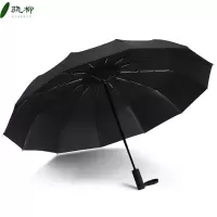 12骨自动带黑胶防晒雨伞 黑色/把