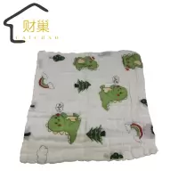 财巢 六层纱布印花方巾-五条装 30*30cm 5条/包