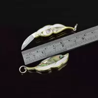 精美小刀高硬度锋利折叠刀户外刀便携随身钥匙刀开箱折刀迷你水果刀叶子刀开封刀便携口袋小刀项链刀 锋利水果刀