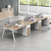 办公室桌子屏风工位电脑桌卡座职员办公桌椅组合4四6人位简约现代