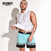 DESMIIT男士潮牌三分短裤ins风字母休闲度假海滩沙滩裤速干可下水