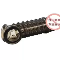 黑色水晶套狼牙套薄款 阴茎套三重锁精 延时加长加粗套环成人情趣用品