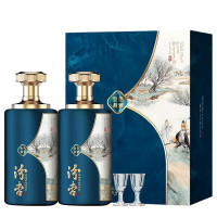 汾杏 清雅鉴藏 53度清香型白酒 475ml*2瓶礼盒(含酒具)送礼用酒