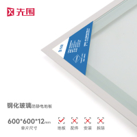先围 钢化玻璃防静电地板活动地板 可视化玻璃防静电地板 600*600*12mm单块 块