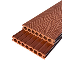 先围 塑木地板 木纹红木色长3000mm 根