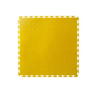 先围 PVC工业地板拼接 黄色钢板纹 片