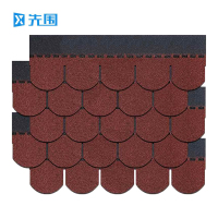 先围 沥青砖瓦片 鱼鳞形-G红 平方米