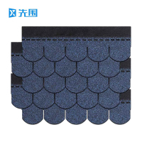 先围 沥青砖瓦片 鱼鳞形-G蓝 平方米