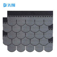 先围 沥青砖瓦片 鱼鳞形-G幕冷灰 平方米