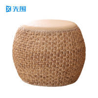 先围 藤编矮凳 原色40*32cm 个