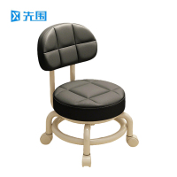 先围 靠背滑轮矮凳 32*52cm-黑色 个