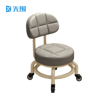 先围 靠背滑轮矮凳 32*52cm-深灰轴承轮 个