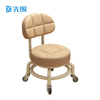 先围 静音滑轮矮凳 32*52cm-浅咖橡胶轮 个