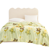 植巾 JYMT110 120*200cm 简卉款 法莱绒珊瑚绒保暖毛毯 1条