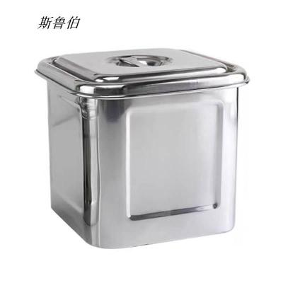 斯鲁伯 厨房储物器皿 不锈钢米桶 米缸 储油桶 四方桶 不锈钢桶 /个(2L(135*135*135) 3.2斤米)