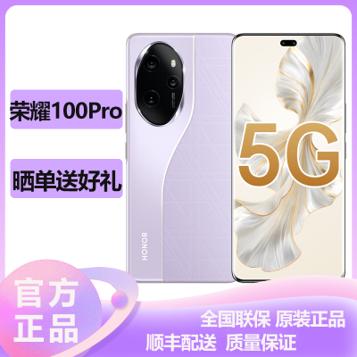 荣耀(honor) 荣耀100Pro 16GB+1TB 莫奈紫 5G全网通 荣耀绿洲护眼屏 100W智慧超级快充 全网通智能游戏拍照官方原装正品旗舰手机荣耀100pro新款5g