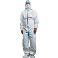 添盾 TD-BP9616胶条型 白色带帽连体式限次性工业防护服