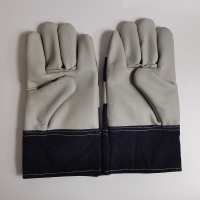 添盾 TD-GL5611 单半皮加棉防寒海员手套(均码,加厚蓝色帆布,掌心皮,涤纶双股线,加棉防寒)