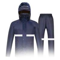 添盾 TD-BPDLY114藏青色 带反光条单层分体雨衣(牛津布)