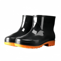 添盾 TD-SHDLS110 PVC黑色牛筋底防滑防水低筒防滑耐磨雨靴
