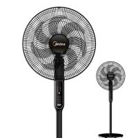 美的电风扇家用风扇落地扇立式轻音节能强风电扇宿舍降温循环柔风自然风桌面小风扇 黑色升级款[无线遥控]SAC35CR