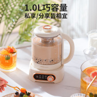 荣事达养生壶多功能mini迷你全自动小型办公室316不锈钢 玻璃花茶壶1-2人用 1L RS-CH10Q