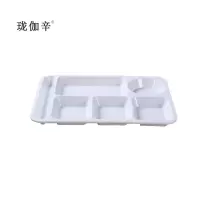 珑伽辛 多格密胺餐盘深款 14寸六格/个