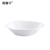珑伽辛 白色陶瓷雪花碗 9英寸/个