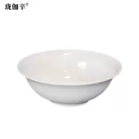 珑伽辛 耐高温加厚白色密胺碗 7英寸/个