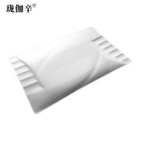 珑伽辛 陶瓷餐具长方盘子 长方钢琴盘 12英寸/个