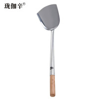 珑伽辛 不锈钢木柄锅铲 1号/把