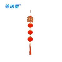 锦瑞星小灯笼串挂饰双鱼+小号红灯笼(3球)/串