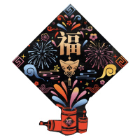 锦瑞星新年创意精品静电贴窗花F大号/个