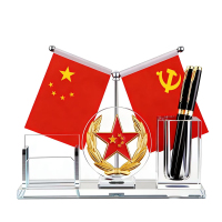 锦瑞星精美名片盒笔筒红旗摆件R02-H件