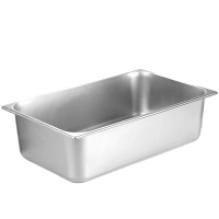 不锈钢份数盆长方形不带盖方盆分数盘快餐车食物餐盆商用自助分数盆餐具套装 泉好 不锈钢份数盆 53*33*6.5cm 个