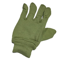 针织军绿色绒布手套加绒加厚保暖针织绒布军备防寒园林作业手套军绿色1双