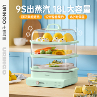 七彩叮当电蒸锅家用小型多功能大容量三层蒸箱蒸菜神器透明电蒸笼GD-ZL18A