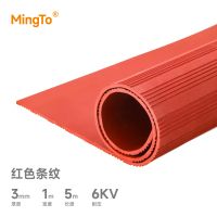 MingTo 绝缘地垫 红绿色条纹3mm*1m*5m 卷
