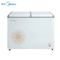 美的(Midea)冰柜220升家用商用囤货双温 双箱双温冷柜蝶形门冷藏冷冻卧式冰箱 BCD-220VM(E)