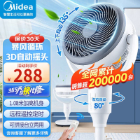 美的(Midea)空气循环扇GAG24JR 家用遥控电风扇台地两用落地扇对流3D摇头电扇轻音低噪大风力风扇白色